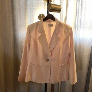 Pink real silk jacket NEIMAN MARCUS spring pastel baby pink blazer - WMNS LG